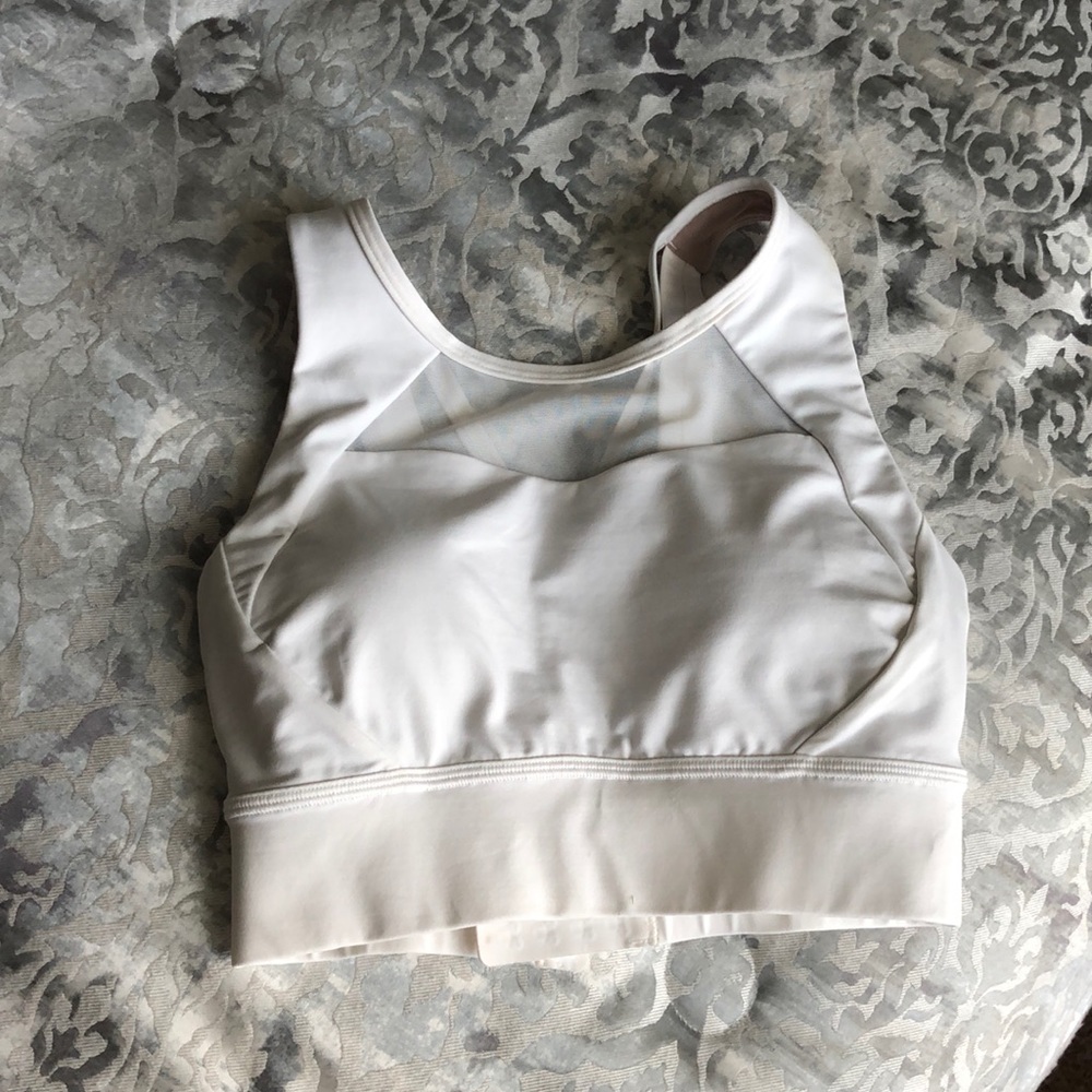 Lululemon White High Support Adjustable Sports Bra